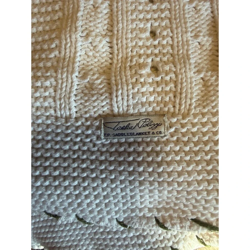 Tasha Polizzi Saddle Blanket & Co Knit Throw Blanket Ivory‎